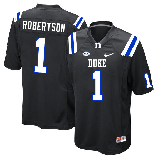 Men #1 Jontavis Robertson Duke Blue Devils College Football Jerseys Sale-Black